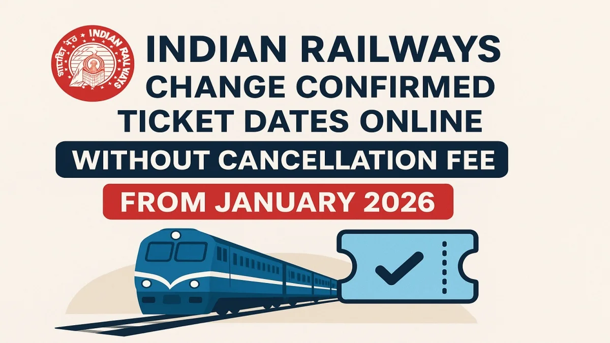 IRCTC से कन्फर्म टिकट की यात्रा तिथि बदलना होगा आसान: जनवरी 2026 से लागू होगी नई सुविधा